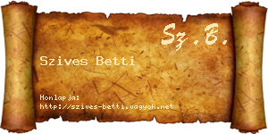 Szives Betti névjegykártya